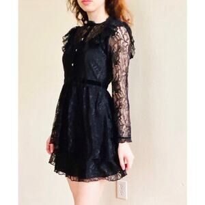 Zara Mini Dress Lace Whimsigoth Ethereal Dark Romantic Black Size M